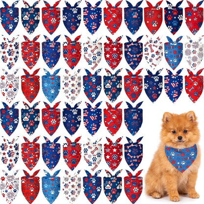 50 Pcs Fall Plaid Dog Bandanas Bulk Autumn Gingham Check Pattern