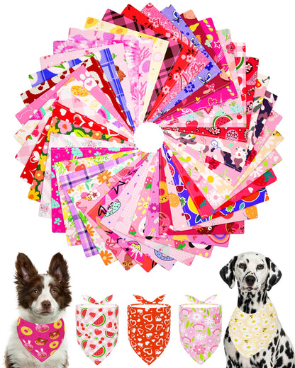 PET SHOW 50 Pack Boy Dog Bandanas Bulk for Medium Dogs