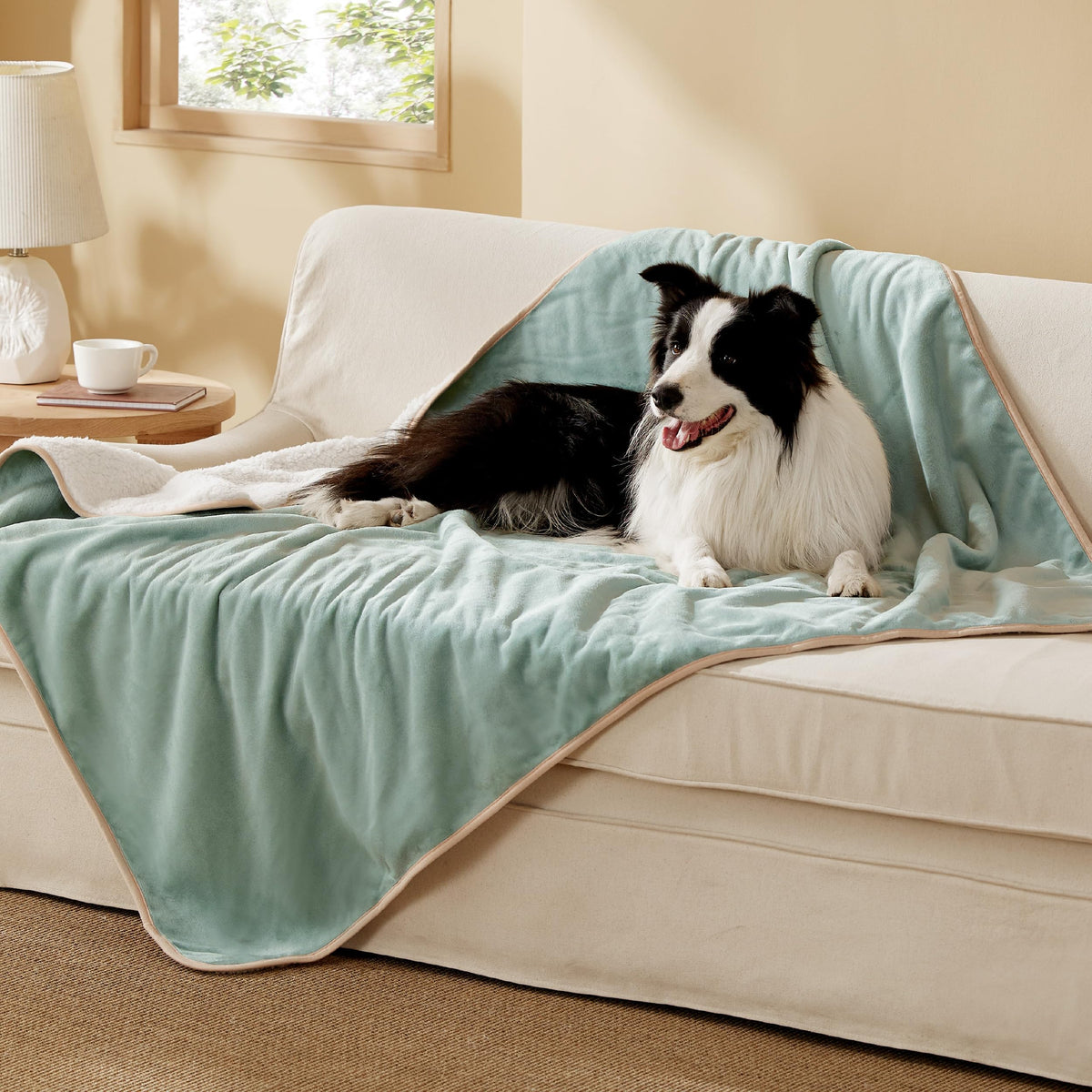 Bedsure Waterproof Dog Blankets for Large Dogs Sherpa Fleece Throw, 40X50