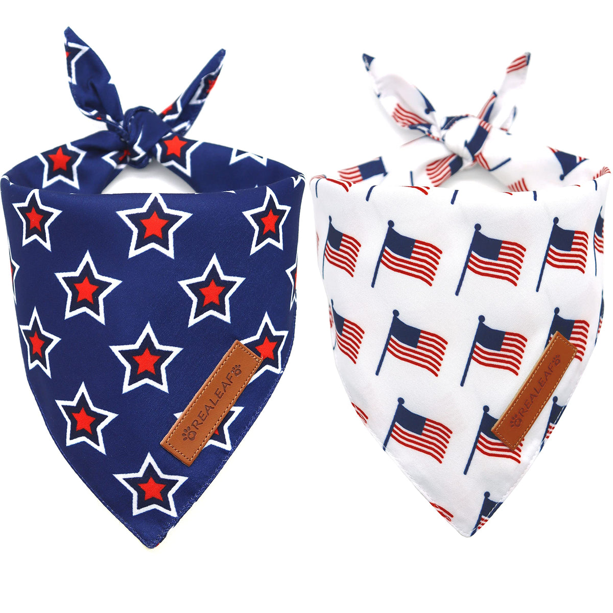 Realeaf Thanksgiving Dog Bandanas 2 Pack,Turkey Pumpkins Fall Stripe Pet Scarf for Boy and Girl, Premium Durable Fabric, Reversible Holiday Bandana for Medium and Large Dogs Pets