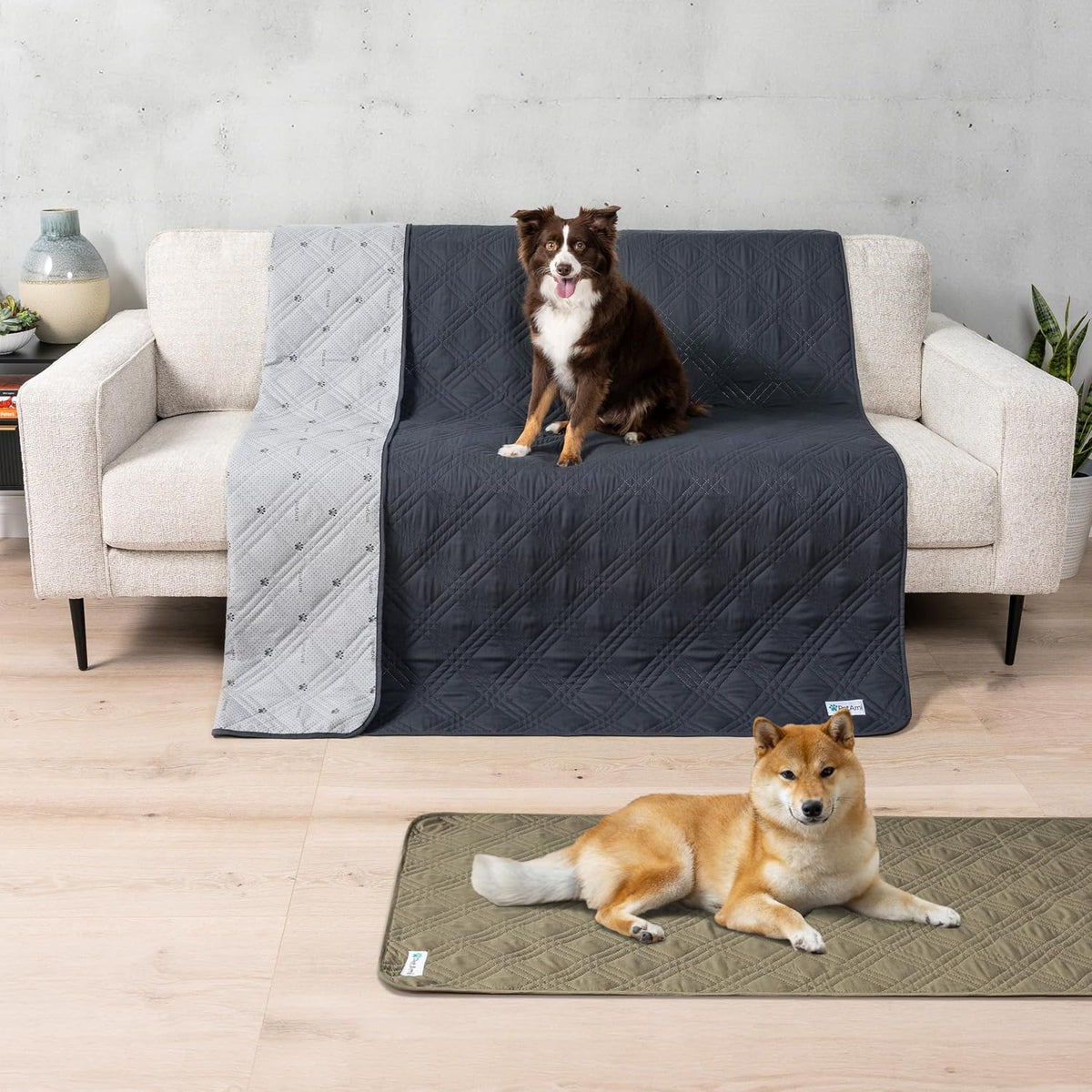 PetAmi Waterproof Couch Cover for Dog Non-Slip Bed Sofa Blanket, 52x82 Gray