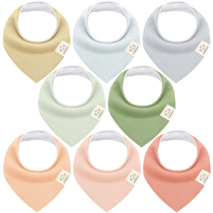 KeaBabies 8pk Organic Baby Bandana Bibs for Drooling Teething, Pets & Paws