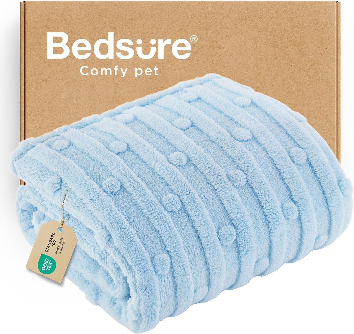 Bedsure Ultra Soft Dog Blankets for Large Dogs 300GSM Fleece, 40x50 Blue