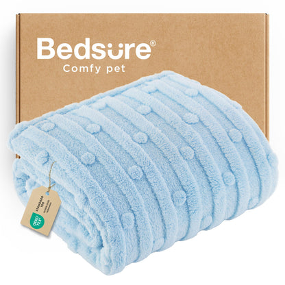 Bedsure Ultra Soft Dog Blankets for Large Dogs 300GSM Fleece, 40x50 Blue