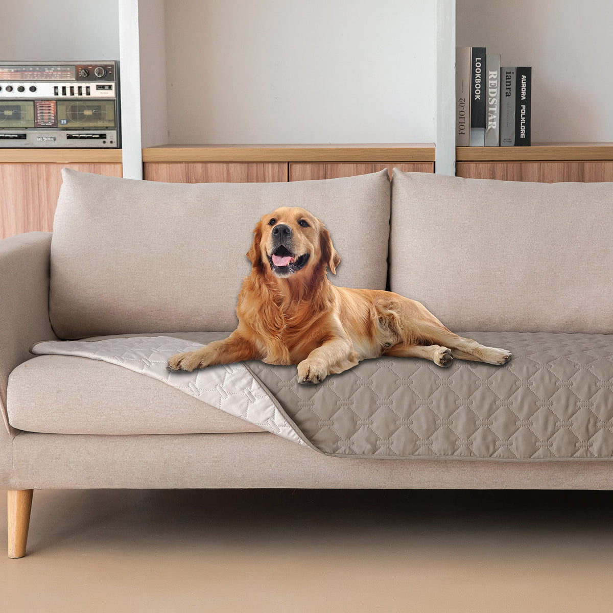 gogobunny Waterproof Pet Blanket for Bed, Washable Couch Cover for Dog Cat