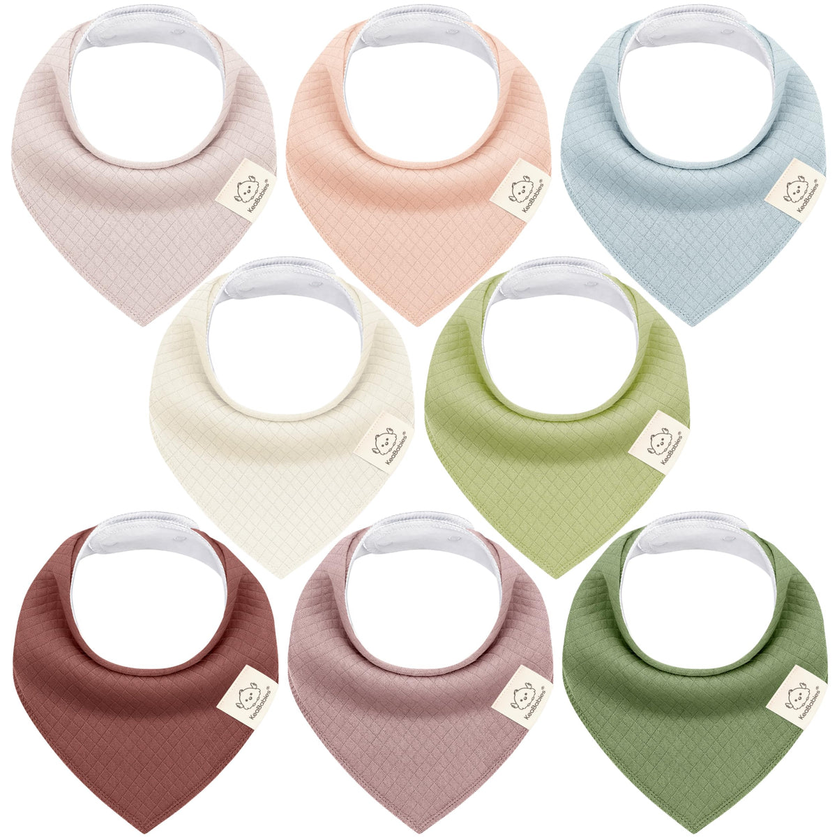 KeaBabies 8pk Organic Baby Bandana Bibs for Drooling Teething, Pets & Paws
