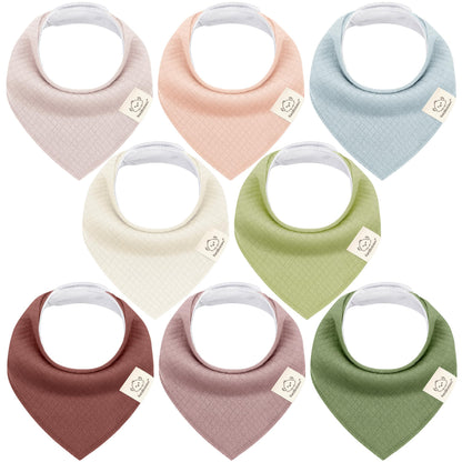KeaBabies 8pk Organic Baby Bandana Bibs for Drooling Teething, Pets & Paws