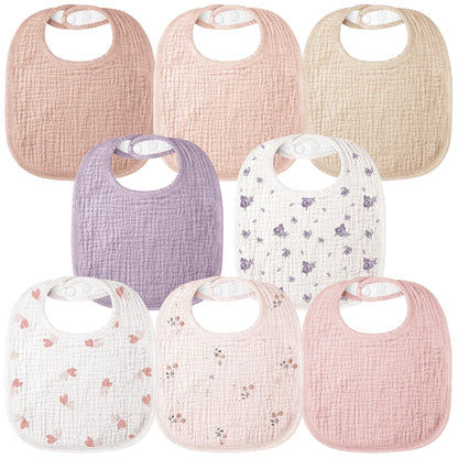 Bearmoss Baby Bibs for Drooling and Teething 100% Cotton Muslin Bibs