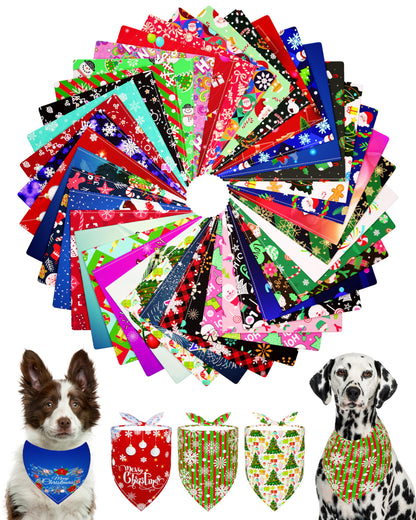 PET SHOW 50 Pack Boy Dog Bandanas Bulk for Medium Dogs