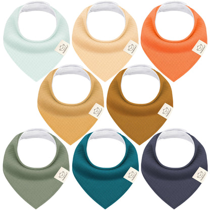 KeaBabies 8pk Organic Baby Bandana Bibs for Drooling Teething, Pets & Paws