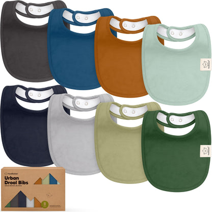 KeaBabies 8-Pack Organic Baby Bibs for Drooling and Teething (Pets & Paws)