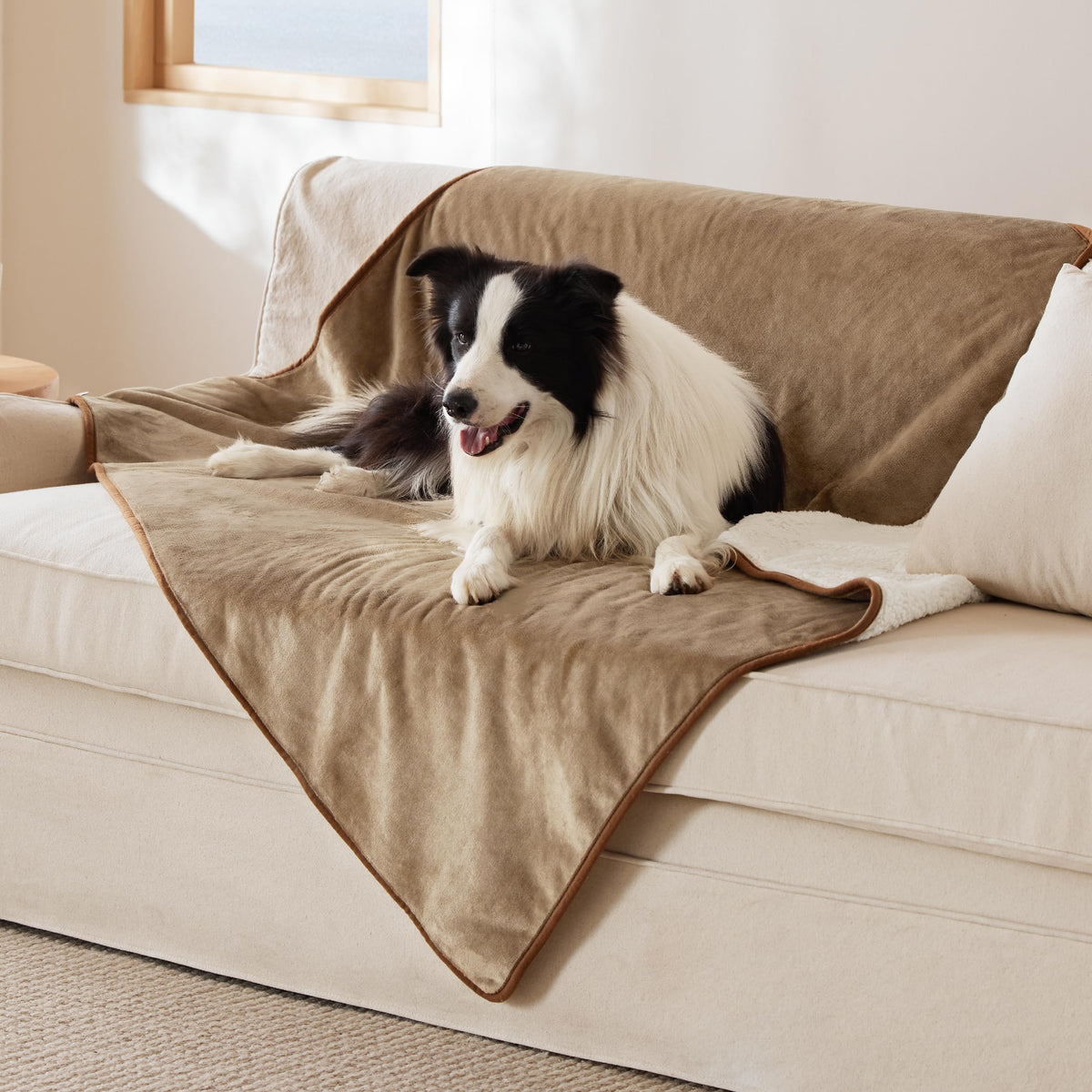 Bedsure Waterproof Dog Blankets for Large Dogs Sherpa Fleece Throw, 40X50