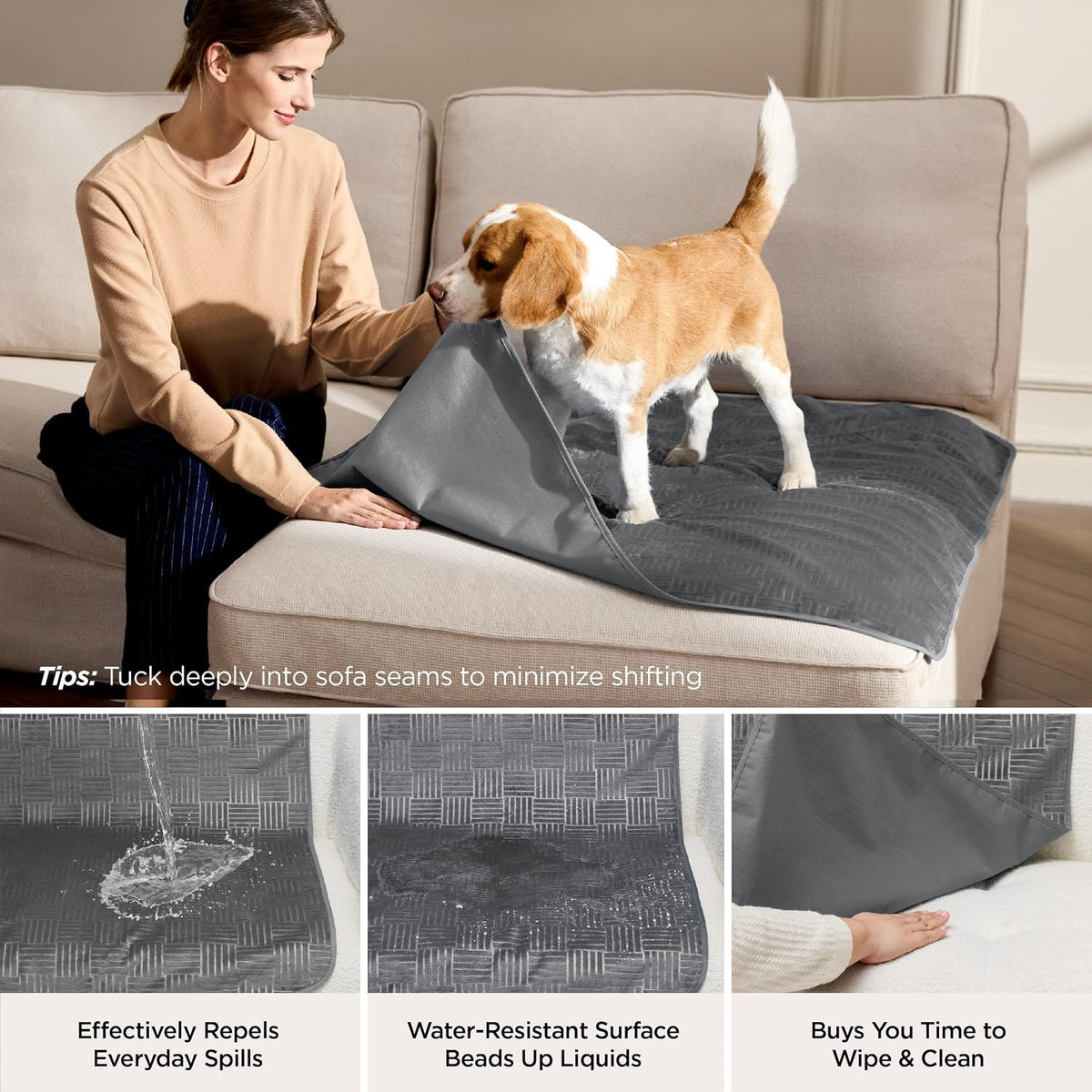 Bedsure Waterproof Couch Cover for Sofa and Dogs Quick Drying, 52x82IN