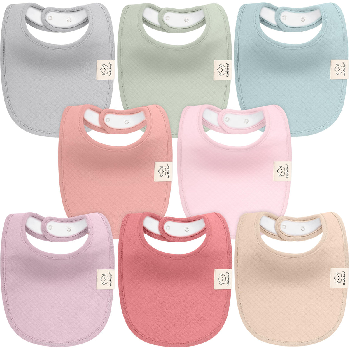 KeaBabies 8-Pack Organic Baby Bibs for Drooling and Teething (Pets & Paws)