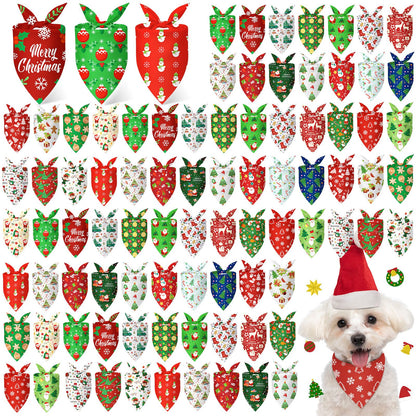 Abbylike 100 Pcs Summer Hawaiian Dog Bandanas Bulk, Tropical Fruits