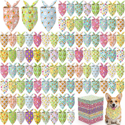 50 Pcs Fall Plaid Dog Bandanas Bulk Autumn Gingham Check Pattern