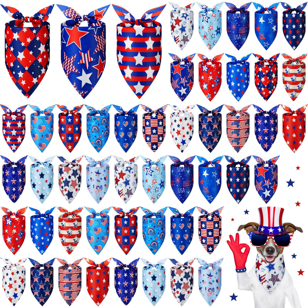 Preboun 50 Pcs Fall Dog Bandanas Bulk, Autumn Pumpkin Maple Leaves Pattern