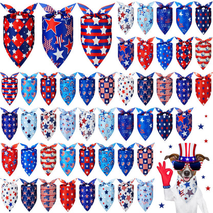 Preboun 50 Pcs Fall Dog Bandanas Bulk, Autumn Pumpkin Maple Leaves Pattern