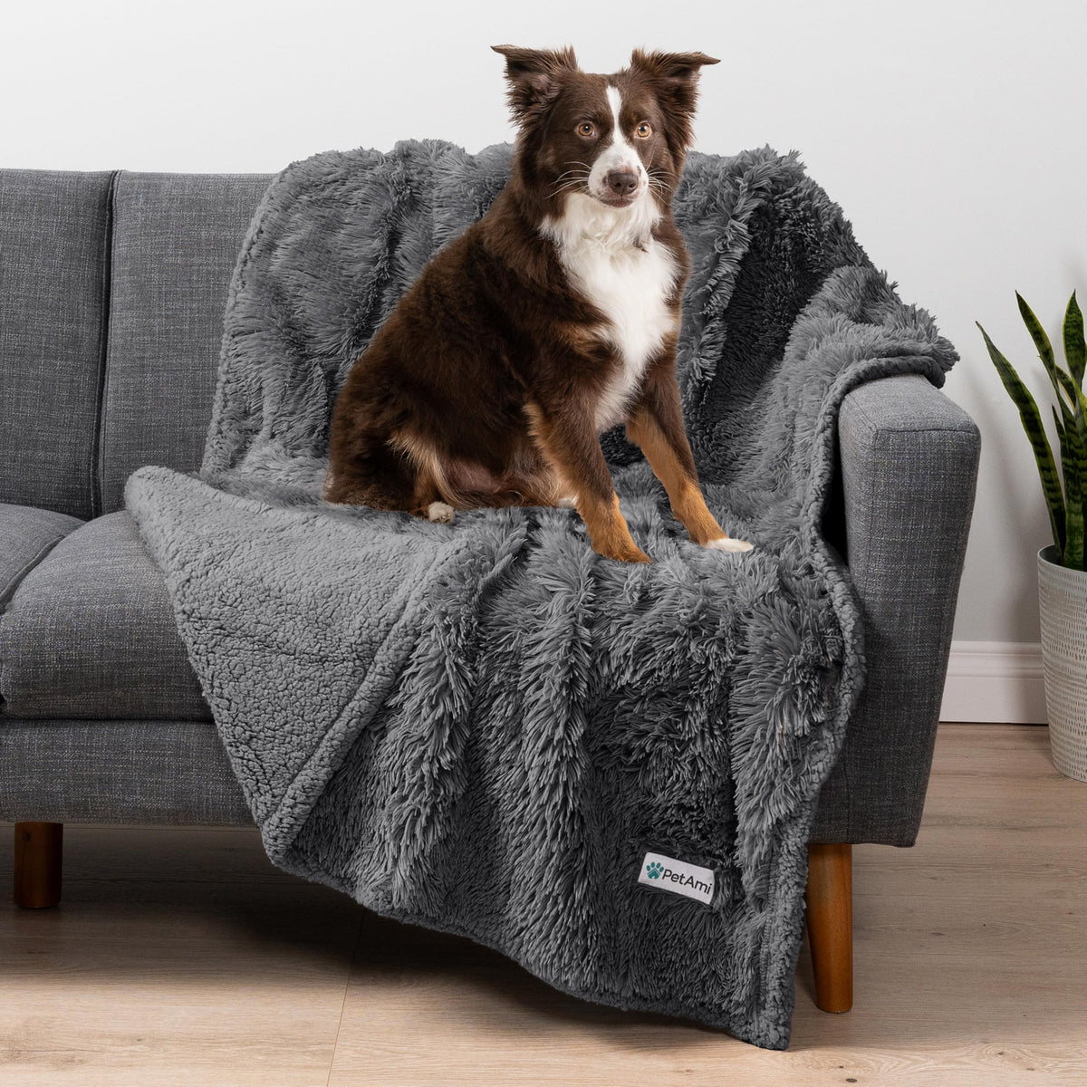 PetAmi Waterproof Dog Blanket for Couch Protector Pet Throw, 40x60 Taupe