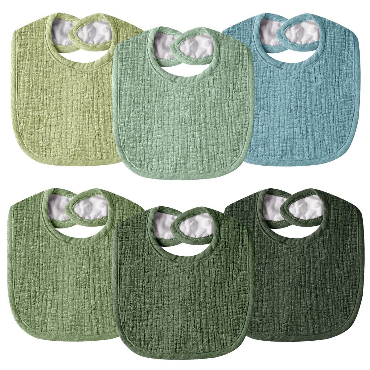 Muslin Baby Bibs for Unisex Boys Girls, Cotton Drool Bibs, Adjustable Newborn Bibs for Drooling and Teething