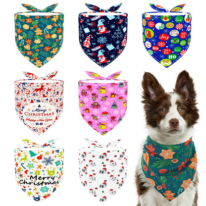 Paisley Dog Bandanas Bulk for Medium Dogs Sewn Edge 7 Pack M