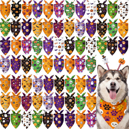 Abbylike 100 Pcs Summer Hawaiian Dog Bandanas Bulk, Tropical Fruits