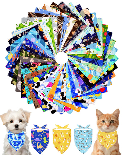 PET SHOW 50 Pack Boy Dog Bandanas Bulk for Medium Dogs