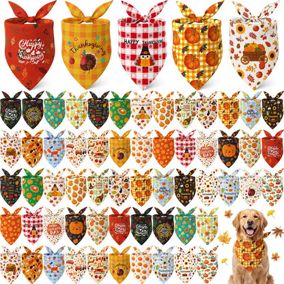 Sanwuta 60 Pcs Christmas Dog Bandanas Bulk Xmas Pet Bib Scarf, Santa Medium