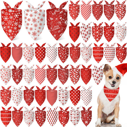 Abbylike 50 Pcs Halloween Dog Bandanas Bulk, Pumpkin Ghost Bat Skull