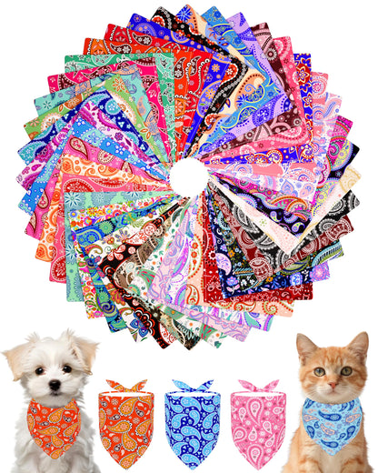 PET SHOW 50 Pack Boy Dog Bandanas Bulk for Medium Dogs