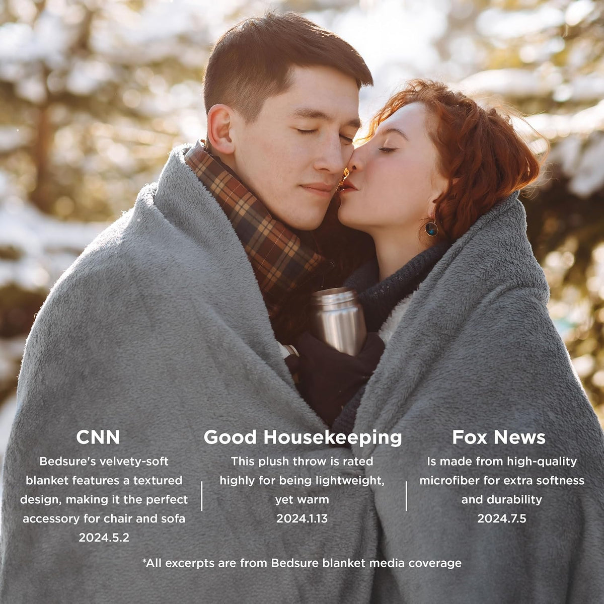 Bedsure GentleSoft Fleece Blanket Twin Size Grey - 300GSM Lightweight Plush Fuzzy Cozy Soft Warm Blanket for Bed, Sofa, Couch, Travel, Camping, 60x80 inches
