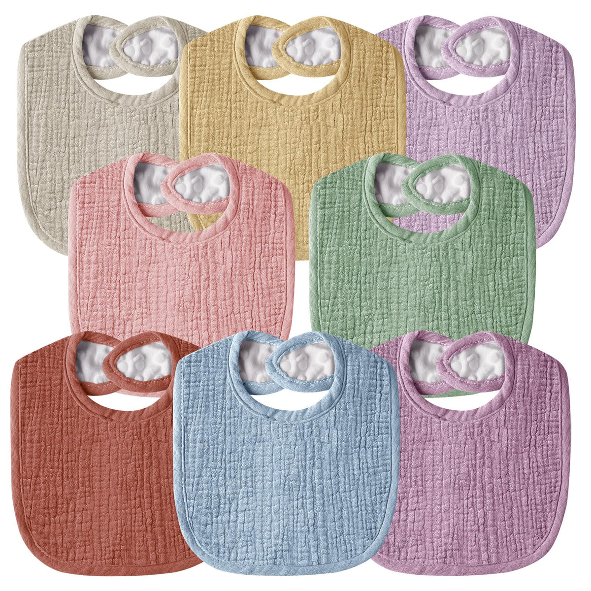 Muslin Baby Bibs for Unisex Boys Girls, Cotton Drool Bibs, Adjustable Newborn Bibs for Drooling and Teething