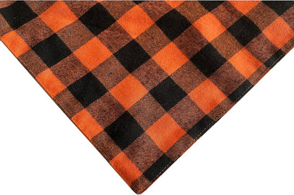 Realeaf Fall Dog Bandanas 2 Pack, Orange Plaid Pet Scarf for Boy and Girl, Premium Durable Fabric, Holiday Halloween Thanksgiving Bandana for Large and Extra Large Dogs (X-Large)