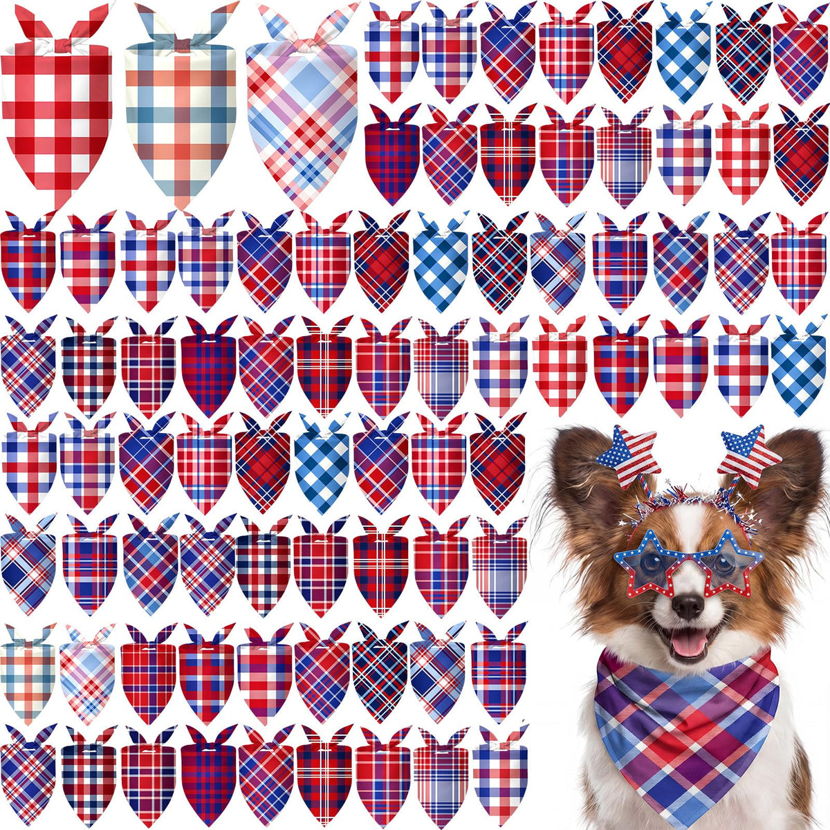 Abbylike 100 Pcs Summer Hawaiian Dog Bandanas Bulk, Tropical Fruits