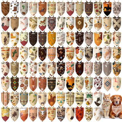Huhumy 100 Pcs Paw Dog Bandanas Bulk Pet Paw Grooming Bandanas for Dogs