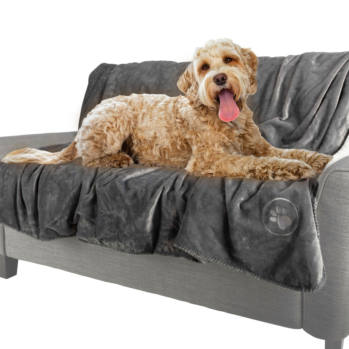 PETMAKER Waterproof Reversible Dog Blanket, Gray, 60” x 70”