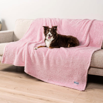 PetAmi Fluffy Sherpa Waterproof Dog Blanket for Small Pet Cat, 24x32 Pink