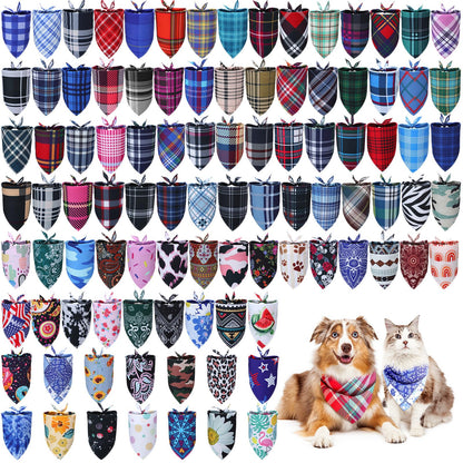 Huhumy 100 Pcs Paw Dog Bandanas Bulk Pet Paw Grooming Bandanas for Dogs
