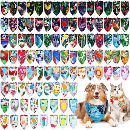 Huhumy 100 Pcs Paw Dog Bandanas Bulk Pet Paw Grooming Bandanas for Dogs