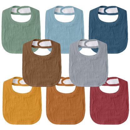 Muslin Bibs for Baby Girl, Adjustable Fit for Drooling and Teething Toddler