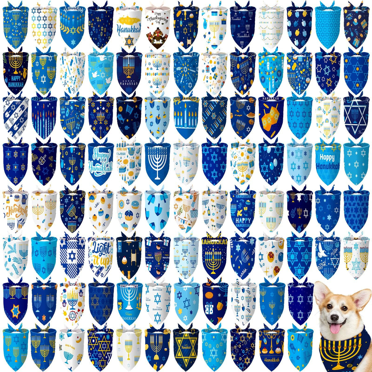 Huhumy 100 Pcs Paw Dog Bandanas Bulk Pet Paw Grooming Bandanas for Dogs