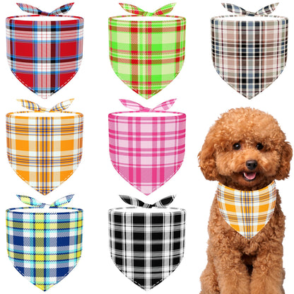 Paisley Dog Bandanas Bulk for Medium Dogs Sewn Edge 7 Pack M