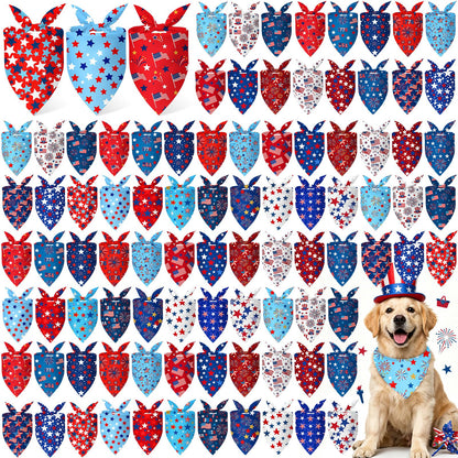Abbylike 100 Pcs Summer Hawaiian Dog Bandanas Bulk, Tropical Fruits