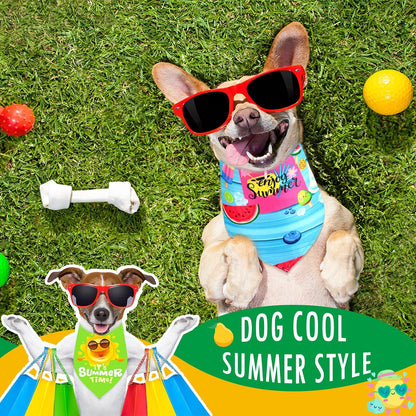 Frienda 20 Pcs Summer Spring Dog Bandanas Hawaiian Style Washable Triangle Pet Bibs Assortment Puppy Kerchief Accessories for Small Medium Pets Dogs Cats(X-Large)