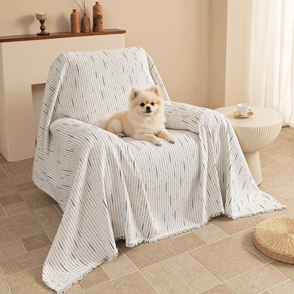MYSKY HOME Couch Cover for Dogs, Washable Couch Covers, Non Slip Sofa Cover, Couch Cover 2 Cushion Sofa Dogs Furniture Protector with Tassels, Chenille Sofa Slipcover for Pets, 71"x118", Dark Grey
