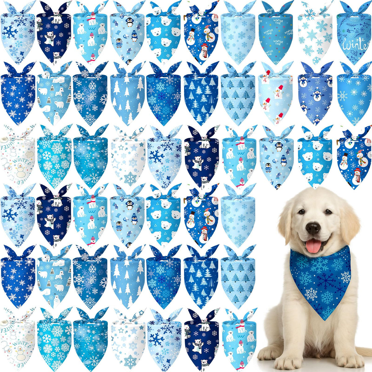 Preboun 50 Pcs Fall Dog Bandanas Bulk, Autumn Pumpkin Maple Leaves Pattern