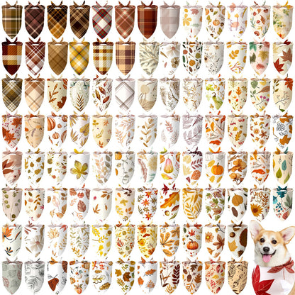 Huhumy 100 Pcs Paw Dog Bandanas Bulk Pet Paw Grooming Bandanas for Dogs