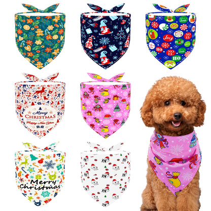 Paisley Dog Bandanas Bulk for Medium Dogs Sewn Edge 7 Pack M