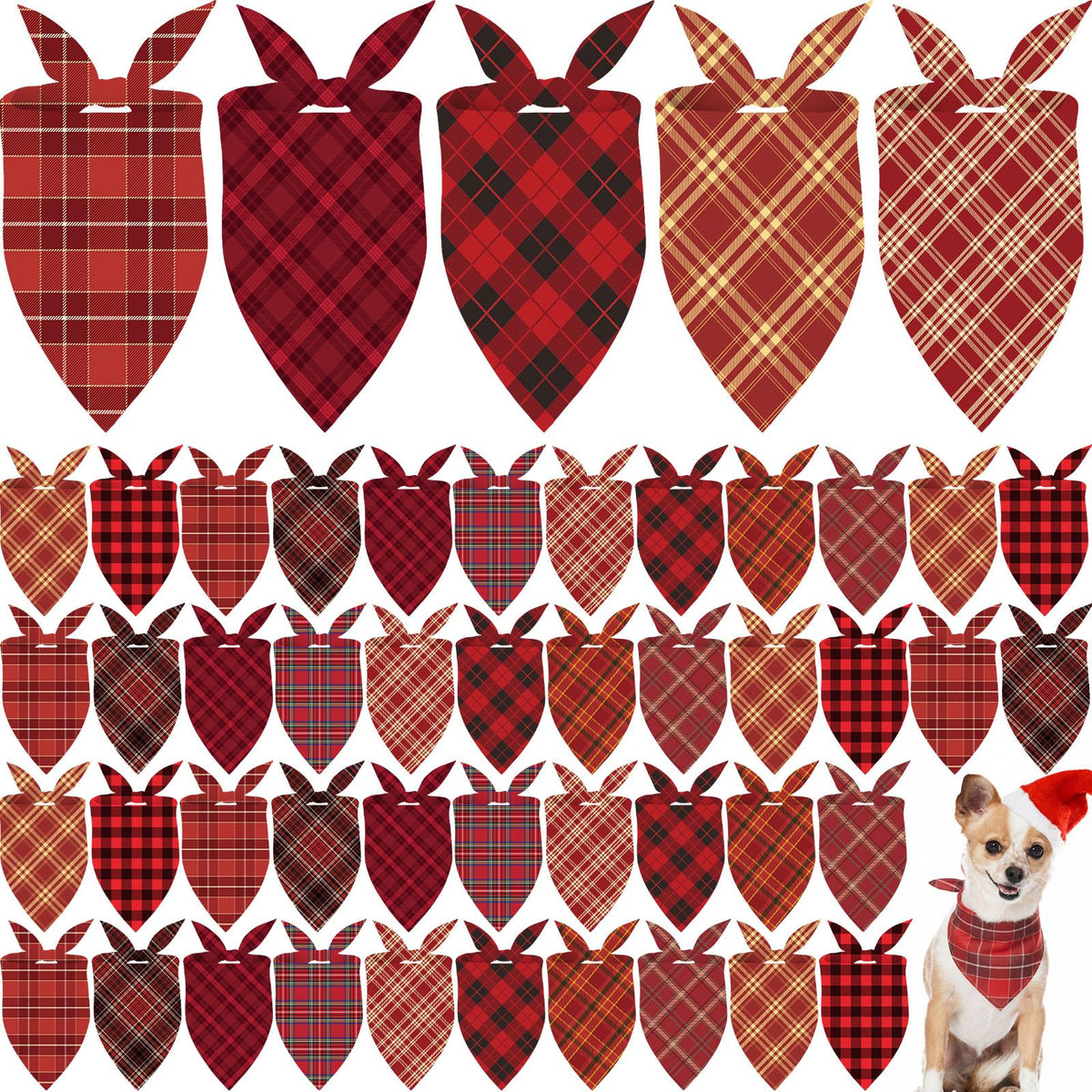 Weewooday 50 Pcs Fall Dog Bandanas Bulk for Autumn Pet Soft Bibs Adjustable Squirrel Fox Hedgehog Kerchief Bandana for Small Medium Large Grooming Accessories (Fall Animals, 25.6 x 17.7 x 17.7 Inch)