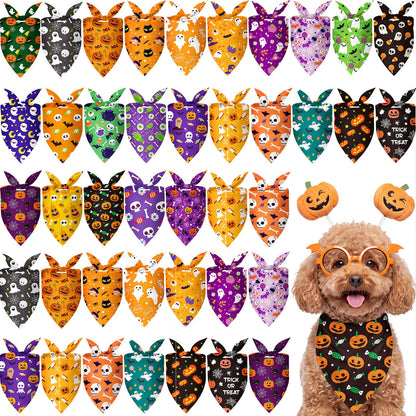 50 Pcs Fall Plaid Dog Bandanas Bulk Autumn Gingham Check Pattern